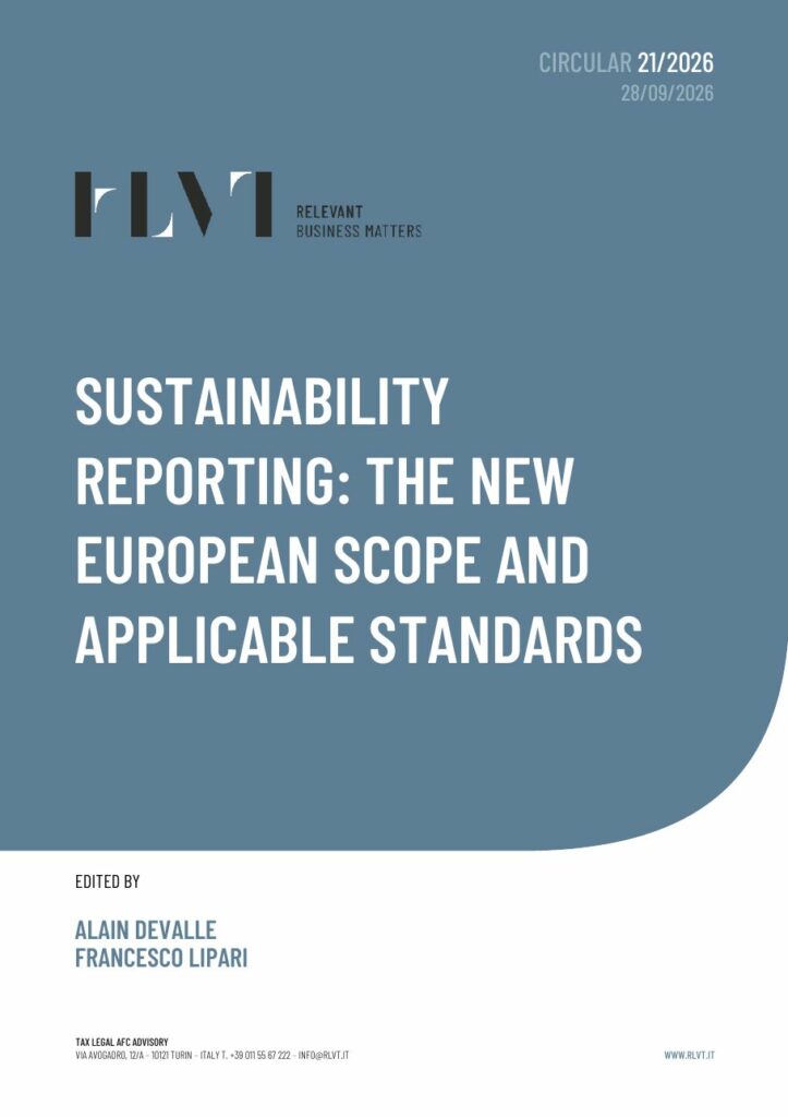Cover of RLVT Circular 21/2026 on sustainability reporting: the new European CSRD scope and ESRS standards